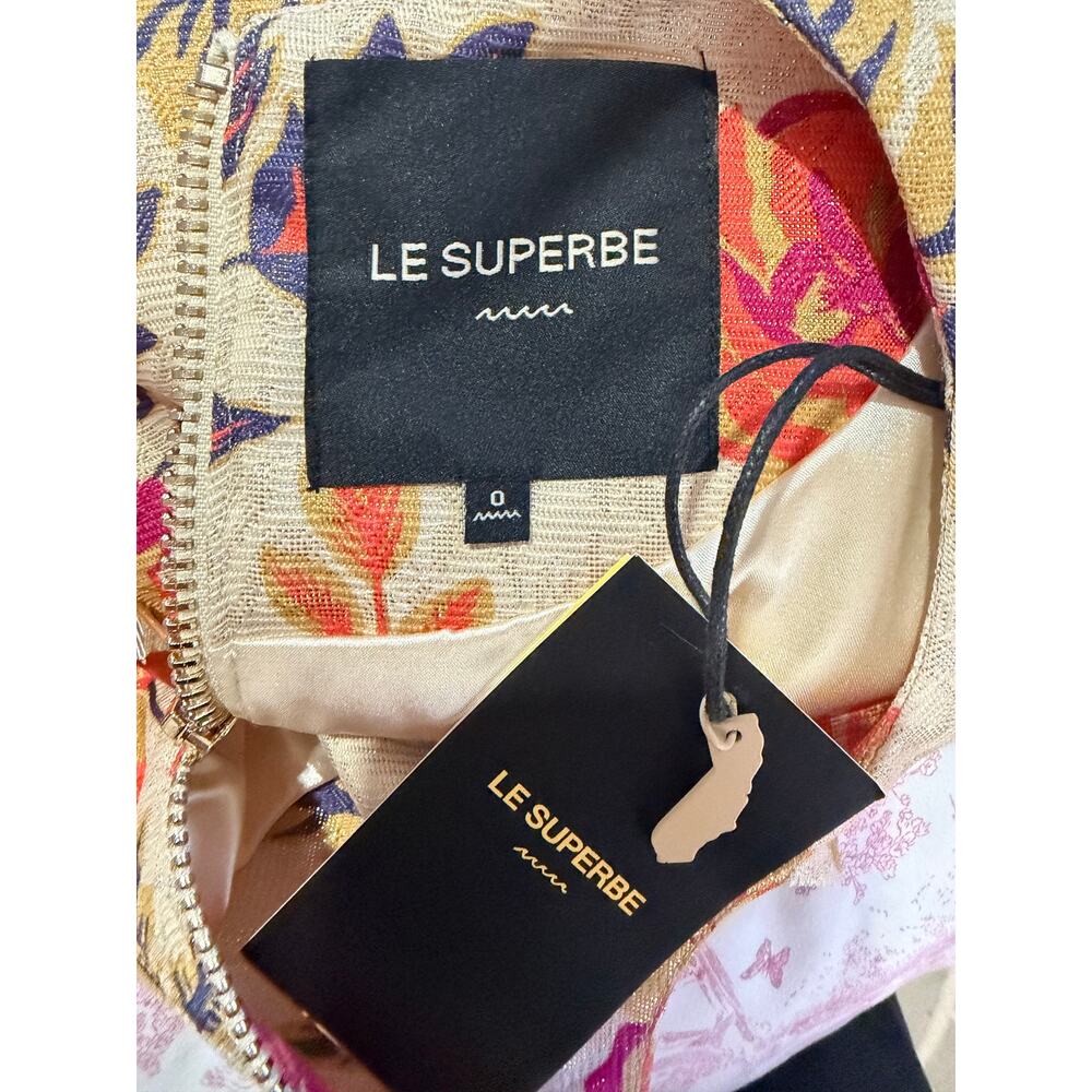 Le Superbe Top 0 Super Rose Orange Pink Gold Floral Fall Cropped Twee Casual - Picture 4 of 9
